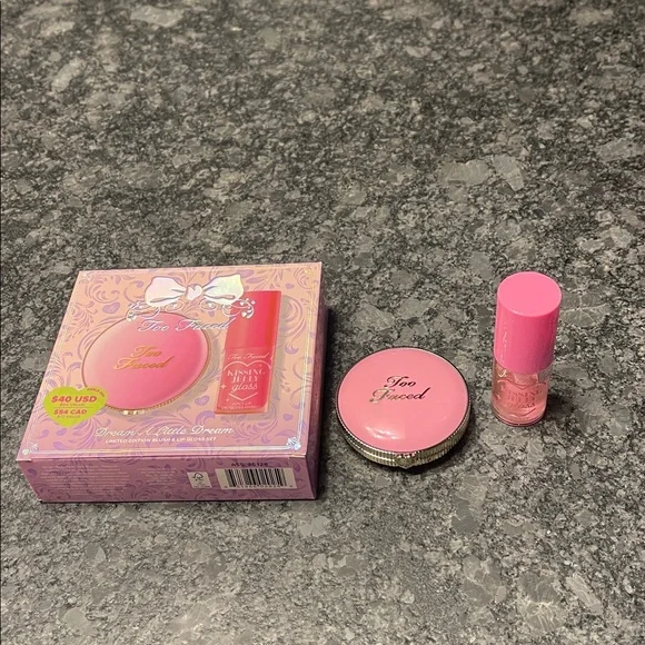 Too Faced Dream A Little Dream Set Candy Clouds Blush & Pink Sherbet Jelly Lip - Picture 12 of 14